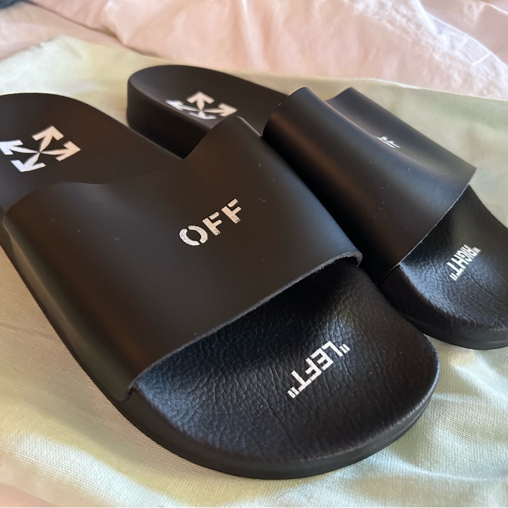 Off-White Black Slide Sandals